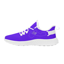 Load image into Gallery viewer, Ti Amo I love you - Exclusive Brand  - Dark Purple -  Double Heart - Womens Mesh Knit Shoes - White Soles
