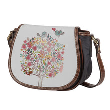 Load image into Gallery viewer, Ti Amo I love you - Exclusive Brand - White - Colorful Tree with Birds -  Saddle Bag
