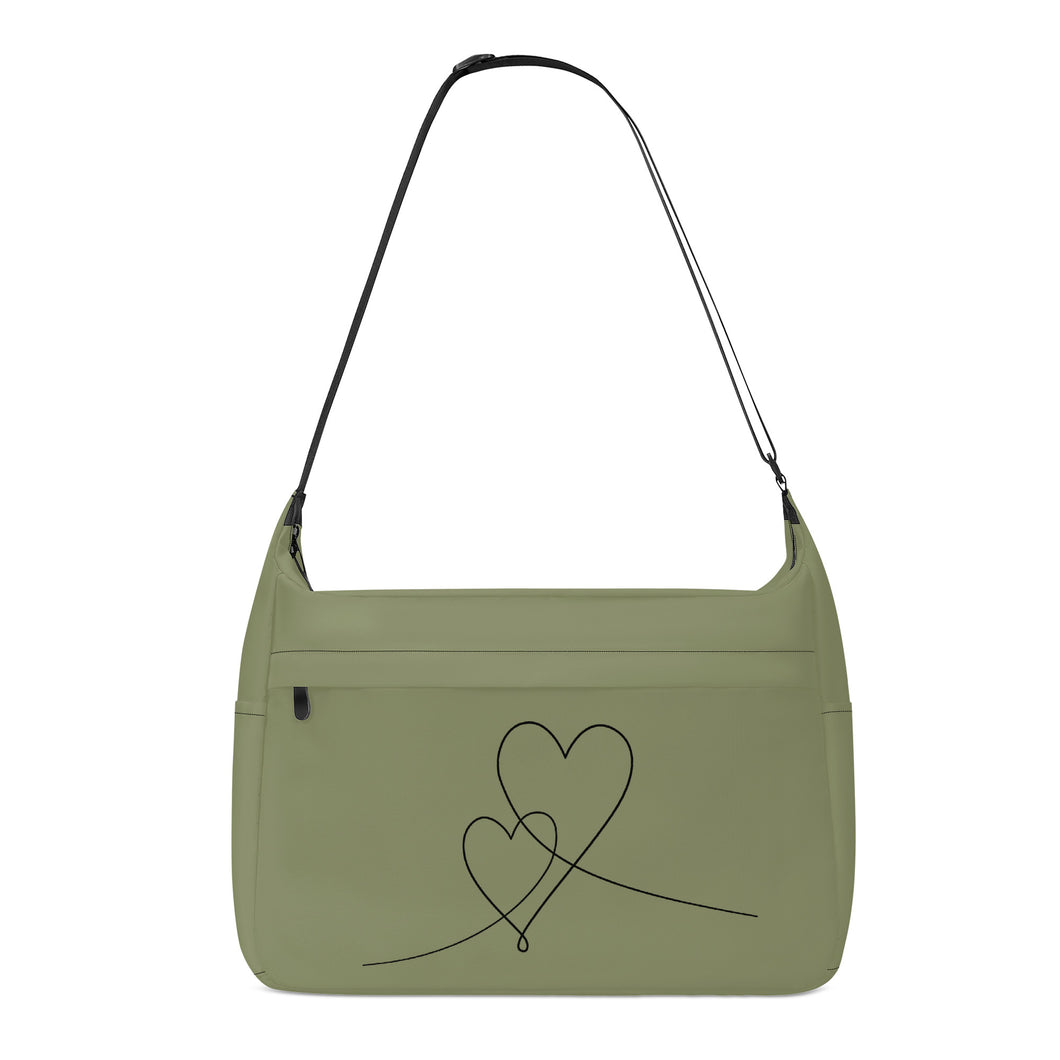 Ti Amo I love you - Exclusive Brand - Avocado 2- Double Script Heart - Journey Computer Shoulder Bag