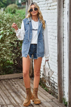 Load image into Gallery viewer, Sleeveless Denim Top with A Detachable Hood
