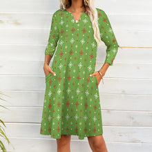 Load image into Gallery viewer, Ti Amo I love you - Exclusive Brand - 10 Styles -  Winter Christmas Patterns - 7-point Sleeve Dresses - Sizes S-5XL
