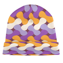 Load image into Gallery viewer, Ti Amo I love you - Exclusive Brand  - Purple - Orange - Light Purple &amp; Beige - Unisex Knit Hat
