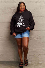 Load image into Gallery viewer, Simply Love Full Size Snowflake Christmas Tree Graphic Sweatshirt
