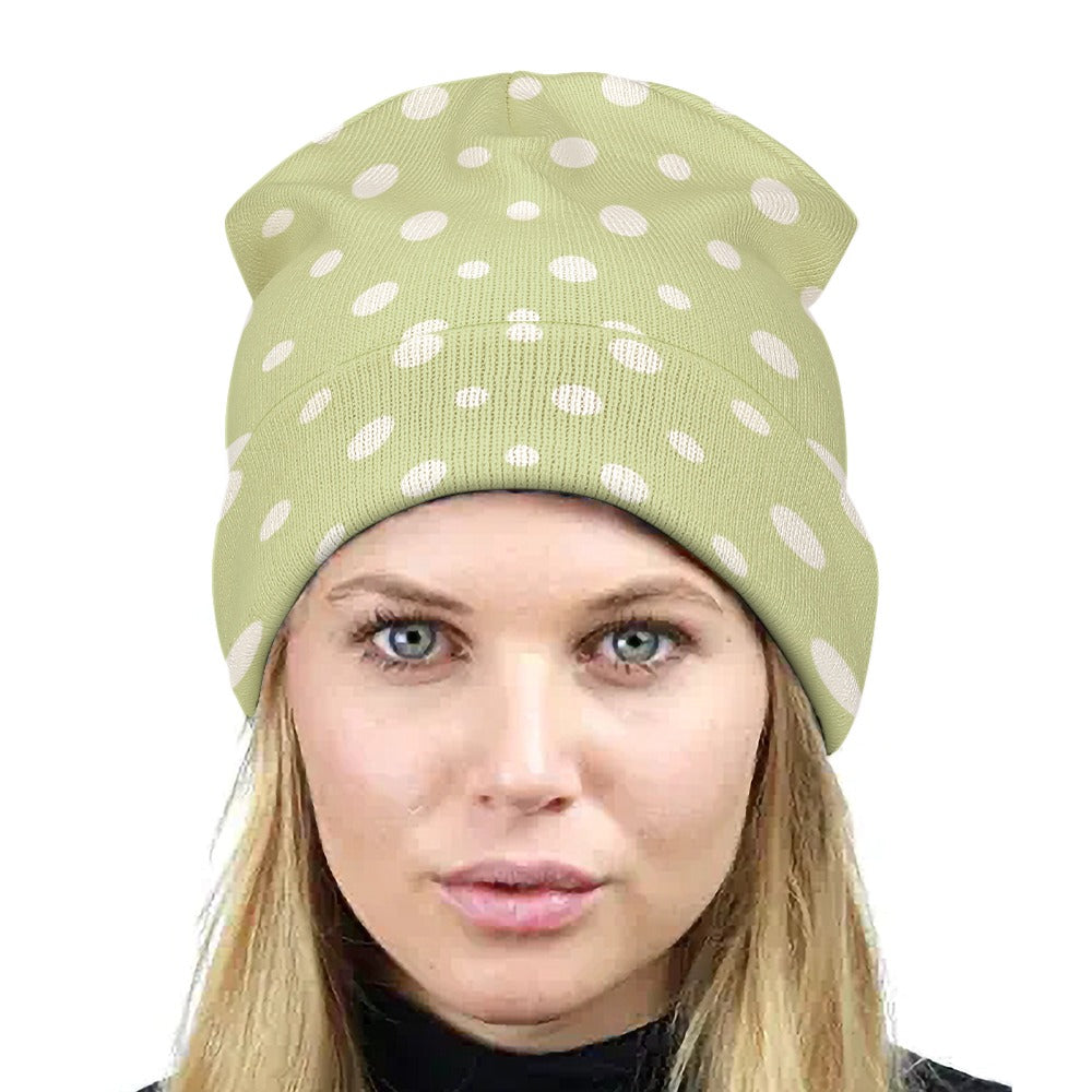 Ti Amo I love you - Exclusive Brand - Winter Hazel with Cream Polka Dots - Unisex Knit Hat