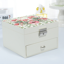 Load image into Gallery viewer, Your Customizable White Lockable PU Jewelry Box Gift Box
