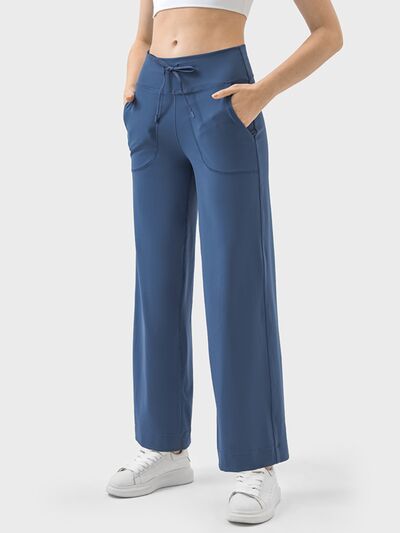 3 Colors - Drawstring Active Pants with Pockets