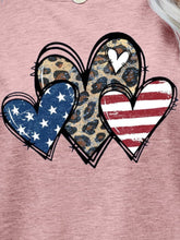 Load image into Gallery viewer, US Flag Leopard Heart Graphic Tee
