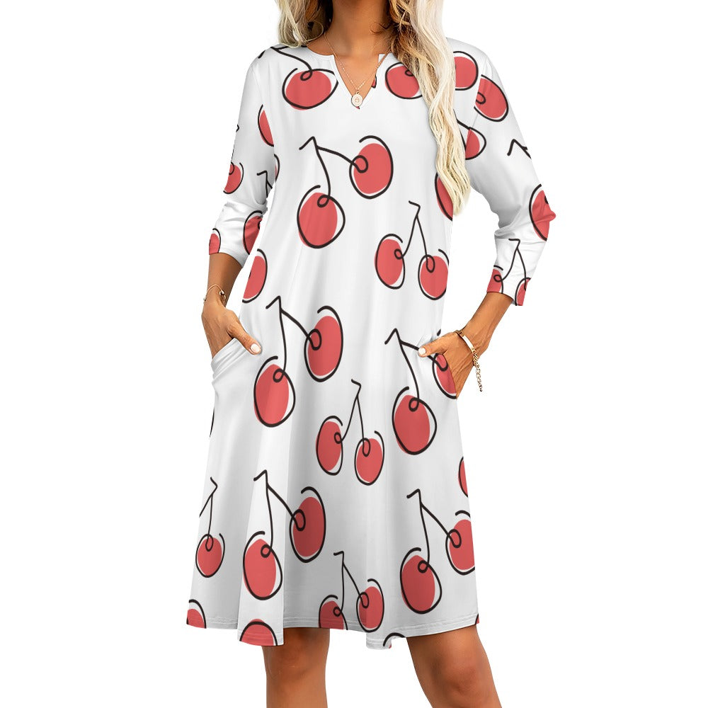 Ti Amo I love you - Exclusive Brand - 10 Styles - Fruit & Veggies - 7-point Sleeve Dress - Sizes S-5XL