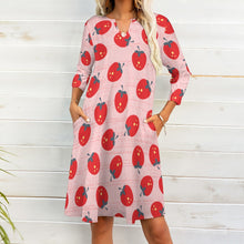 Load image into Gallery viewer, Ti Amo I love you - Exclusive Brand - 10 Styles - Fruit &amp; Veggies - 7-point Sleeve Dress - Sizes S-5XL
