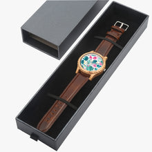 Load image into Gallery viewer, Ti Amo I love you - Exclusive Brand - Monstera Leaf - Womens Designer Italian Olive Wood Watch - Leather Strap
