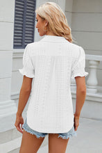 Load image into Gallery viewer, 8 Colors - Eyelet Johnny Collar Short Sleeve Blouse
