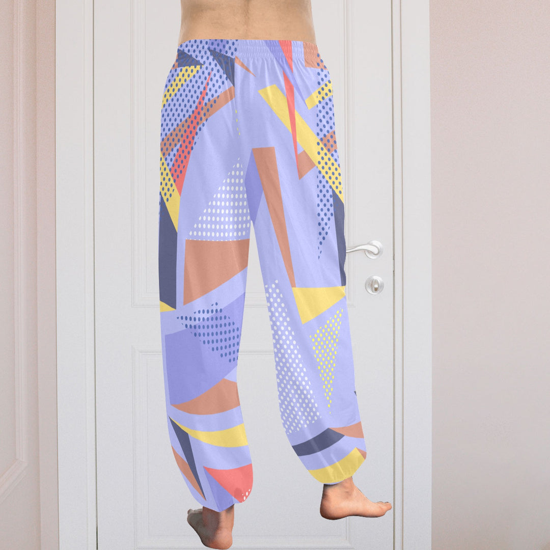 Ti Amo I love you  - Exclusive Brand  - Purple Geometric Pattern - Women's Harem Pants