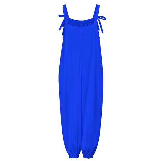 Ti Amo I love you - Exclusive Brand - Blue Blue Eyes- Womens Jumpsuit with Stylish Bow Spaghetti Straps - Sizes S-3XL