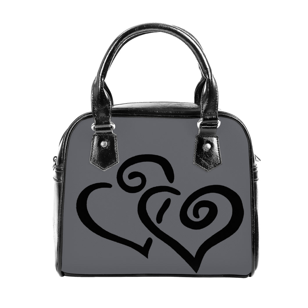 Ti Amo I love you - Exclusive Brand - Quiet Shade - Double Black Heart -  Shoulder Handbag