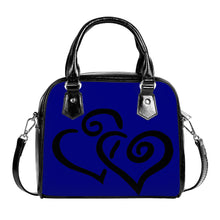 Load image into Gallery viewer, Ti Amo I love you - Exclusive Brand - Navy - Double Black Heart -  Shoulder Handbag
