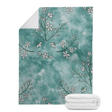 Load image into Gallery viewer, Ti Amo I love you - Exclusive Brand  - Faded Jade Floral Pattern - Micro Fleece Blankets
