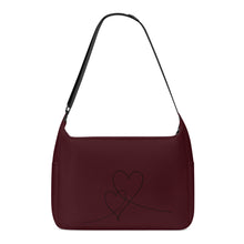 Load image into Gallery viewer, Ti Amo I love you - Exclusive Brand - Aubergine - Double Script Heart - Journey Computer Shoulder Bag
