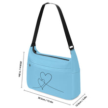Load image into Gallery viewer, Ti Amo I love you - Exclusive Brand - Baby Blue - Double Script Heart - Journey Computer Shoulder Bag
