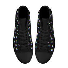 Load image into Gallery viewer, Ti Amo I love you - Exclusive Brand - Paw Prints - High-Top Canvas Shoes - Black Soles
