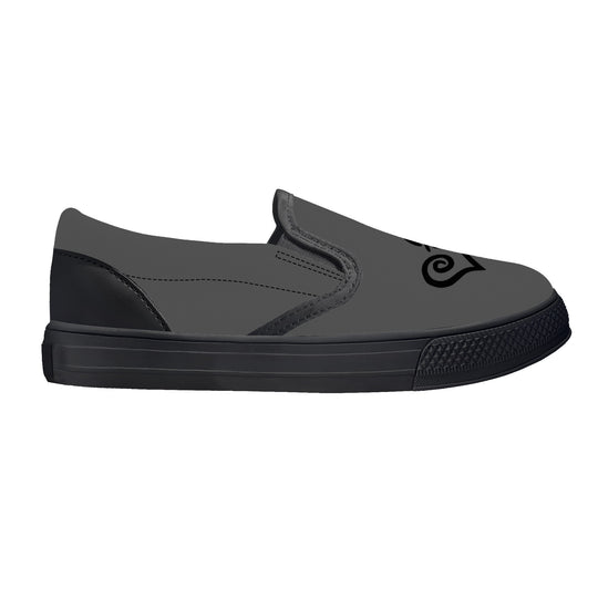 Ti Amo I love you - Exclusive Brand - Davy's Grey - Double Black Heart - Slip-on shoes - Black Soles