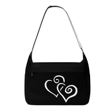 Load image into Gallery viewer, Ti Amo I love you - Exclusive Brand - Black - Double White Heart - Journey Computer Shoulder Bag
