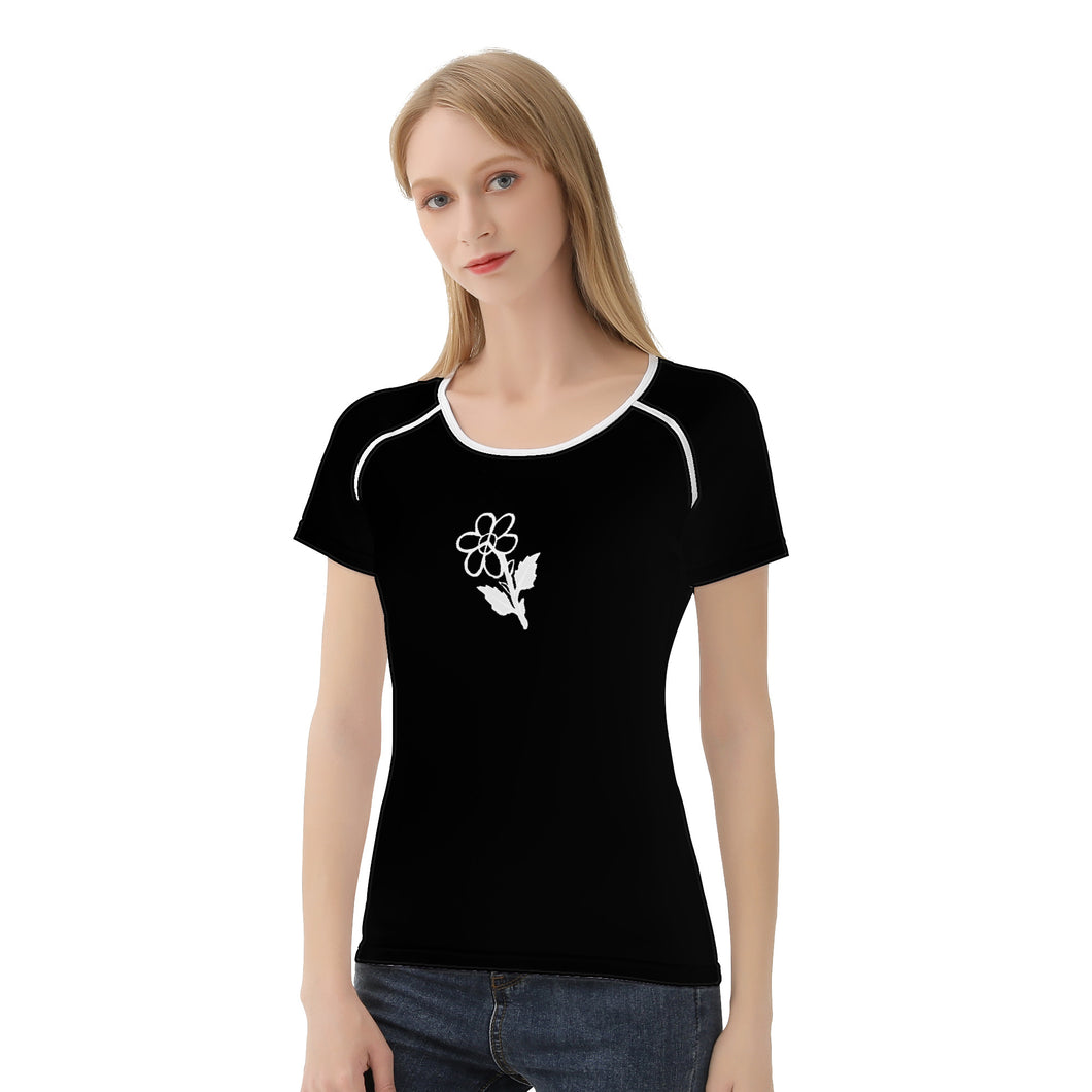 Ti Amo I love you - Exclusive Brand - Black - White Daisy - Women's T shirt