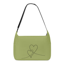 Load image into Gallery viewer, Ti Amo I love you - Exclusive Brand - Olive Green - Double Script Heart - Journey Computer Shoulder Bag
