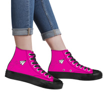 Load image into Gallery viewer, Ti Amo I love you - Exclusive Brand - Hollywood Cerise - Paper Airplane - High Top Canvas Shoes - Black Soles
