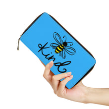 Load image into Gallery viewer, Ti Amo I love you - Exclusive Brand  - Medium Cyan Blue- Bee Kind - Zipper Purse Clutch Bag
