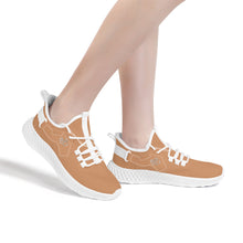 Load image into Gallery viewer, Ti Amo I love you - Exclusive Brand  - Whiskey -  Double Heart - Womens Mesh Knit Shoes - White Soles
