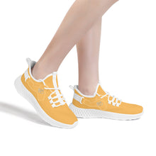 Load image into Gallery viewer, Ti Amo I love you - Exclusive Brand  - Light Orange  -  Double Heart - Womens Mesh Knit Shoes - White Soles
