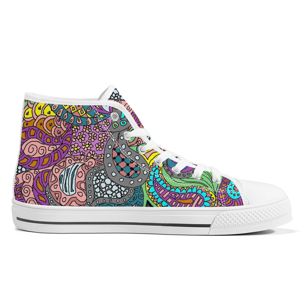 Ti Amo I love you - Exclusive Brand - High-Top Canvas Shoes - White Soles