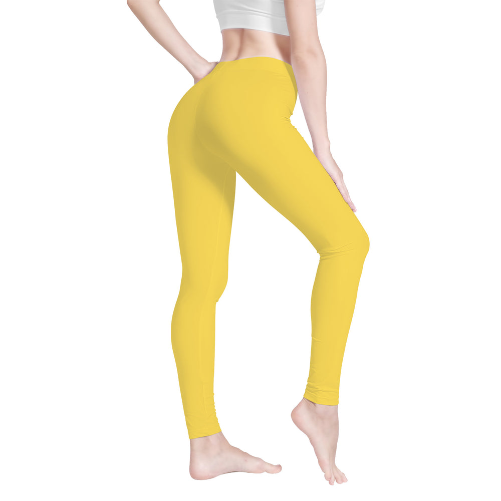 Ti Amo I love you - Exclusive Brand   - Mustard Yellow - White Daisy -  Yoga Leggings