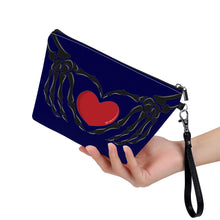 Load image into Gallery viewer, Ti Amo I love you - Exclusive Brand  - Stratos - Skeleton Hands with Heart - Sling Cosmetic Bag
