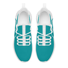 Load image into Gallery viewer, Ti Amo I love you - Exclusive Brand  - Persian Green -  Double Heart - Womens Mesh Knit Shoes - White Soles
