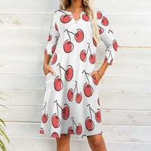 Load image into Gallery viewer, Ti Amo I love you - Exclusive Brand - 10 Styles - Fruit &amp; Veggies - 7-point Sleeve Dress - Sizes S-5XL
