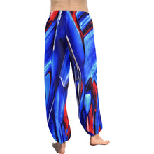 Load image into Gallery viewer, Ti Amo I love you  - Exclusive Brand  - Blue &amp; Red Paint Pattern - Women&#39;s Harem Pants
