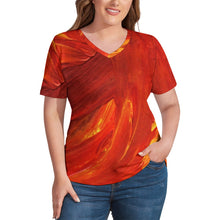 Load image into Gallery viewer, Ti Amo I love you - Exclusive Brand - Womens Plus Size V-Neck Short Sleeve Ladies T-Shirts - Sizes XL-4XL
