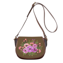 Load image into Gallery viewer, Ti Amo I love you - Exclusive Brand - Aged Bronze - Floral Bouquet - Saddle Bag
