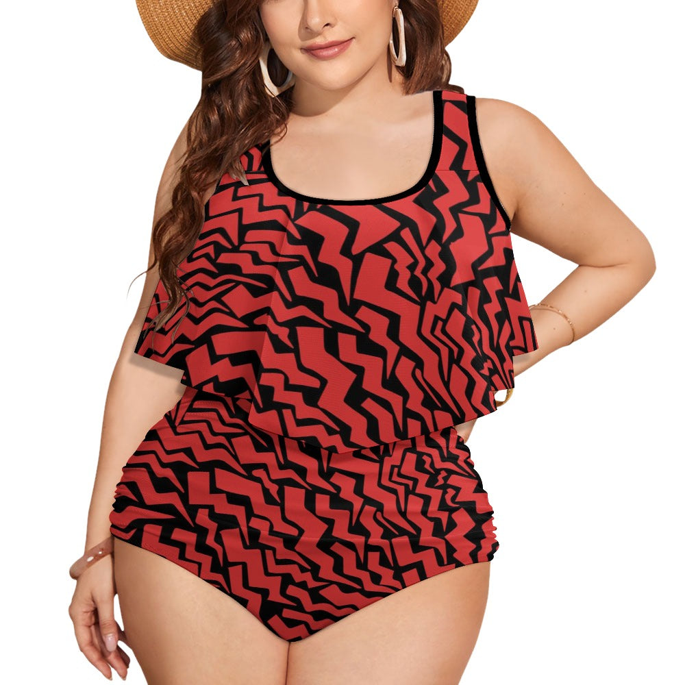 Ti Amo I love you Exclusive Brand  - Womens Plus Size 2pc Top+ Bottoms Swimsuit - Bathing Suits - Sizes XL-4XL