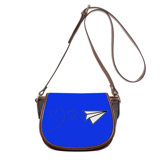 Ti Amo I love you - Exclusive Brand - Blue Blue Eyes - Paper Airplane - Saddle Bag