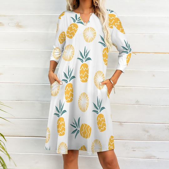 Ti Amo I love you - Exclusive Brand - 10 Styles - Fruit & Veggies - 7-point Sleeve Dress - Sizes S-5XL