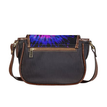Load image into Gallery viewer, Ti Amo I love you - Exclusive Brand - Persian Blue &amp; Heliotrope - Tie-Dye - PU Leather Flap Saddle Bag
