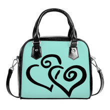 Load image into Gallery viewer, Ti Amo I love you - Exclusive Brand - Water Leaf - Double Black Heart -  Shoulder Handbag
