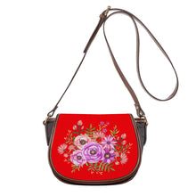 Load image into Gallery viewer, Ti Amo I love you - Exclusive Brand - Coke Red - Floral Bouquet - Saddle Bag
