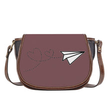 Load image into Gallery viewer, Ti Amo I love you - Exclusive Brand - Rose Brown - Paper Airplane - Saddle Bag
