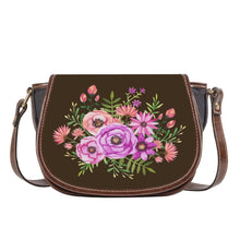 Load image into Gallery viewer, Ti Amo I love you - Exclusive Brand - Wood Brown - Floral Bouquet - Saddle Bag
