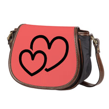 Load image into Gallery viewer, Ti Amo I love you - Exclusive Brand - Bittersweet - Double Black Heart - Saddle Bag
