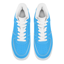 Load image into Gallery viewer, Ti Amo I love you - Exclusive Brand  - Medium Cyan Blue - Transparent Low Top Air Force Leather Shoes
