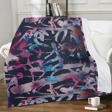 Load image into Gallery viewer, Ti Amo I love you - Exclusive Brand - Charade with Disco &amp; Astral Floral Pattern - Micro Fleece Blankets
